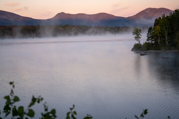 misty fog on the lake