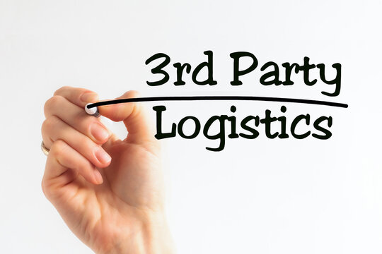 Hand writing inscription 3rd Party Logistics with marker, concept, stock image