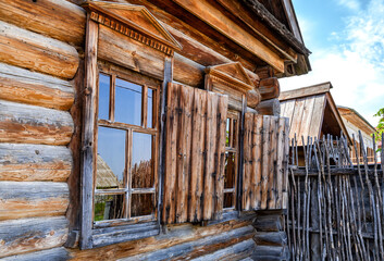 Traditional vintage russian timber house