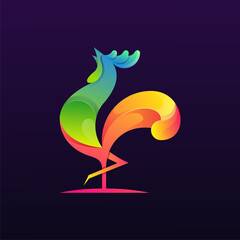 colorful rooster logo