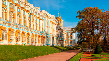 Catherine Palace in Tsarskoe Selo, Russia. Summer residence of Russian Emperors.