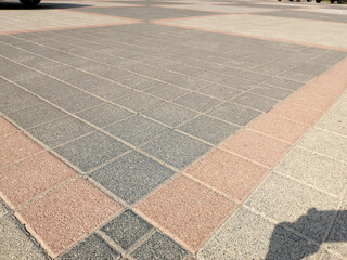 Fototapeta premium decorative stone pavement road in the park
