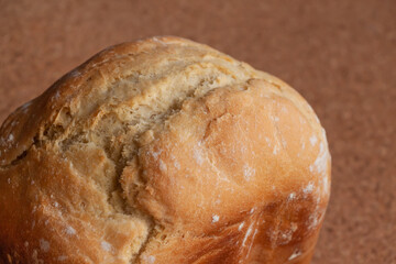 Whole loaf of white bread close up