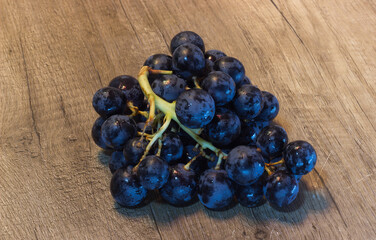 grape bunch on a wood table