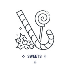 Vector graphic illustration on a white background. Concept icon in line design. Christmas sweets. Symbol, sign, logo, emblem.