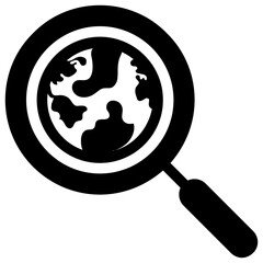 
Magnifying glass on a global map symbolizing global search 
