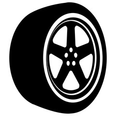 Obraz premium Round circle with floral pattern denoting car wheel icon 