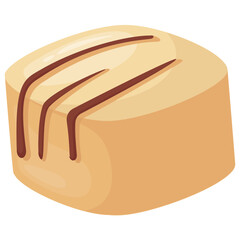 
Delicious dark praline chocolate candy flat icon image 
