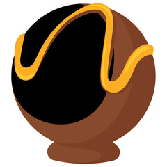 
Delicious dark praline chocolate candy flat icon image 
