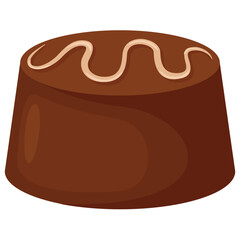 
Delicious dark praline chocolate candy flat icon image 
