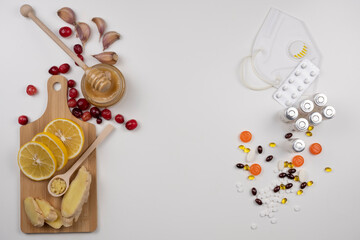 Antibiotics drugs vitamins honey lemon ginger