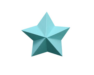 A blue origami paper star