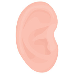 
An icon showing cartoon figure of human body part ear 
