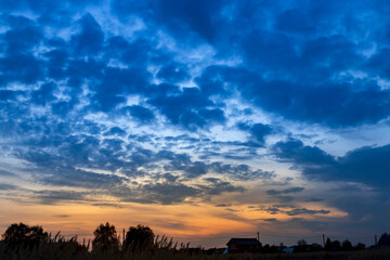 Fototapeta premium Sky background on sunset. Nature composition. Summer background.