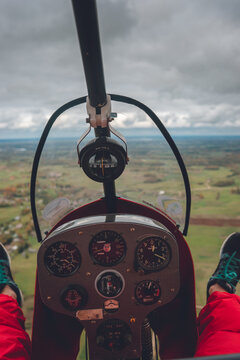 Onboard a microlight over the autumn landscapes.