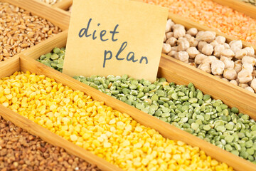 Wooden box with groats