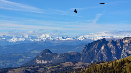 Blick von der Paolina-Hütte auf die Österreichischen Alpen