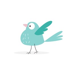 Vector illustration of a cute little bird