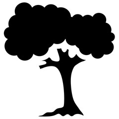 
Tree with single leaf structure as one leaf on one stem, this is apple tree icon 
