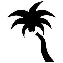 
A tropical coconut tree flat icon design 
