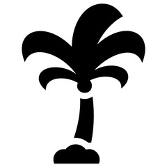 
A tropical coconut tree flat icon design 
