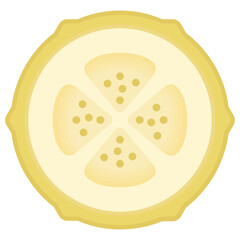 
A round shaped fruit depicting guava
