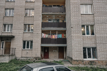 soviet gray scary badly built house from the cold war