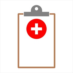 Medical record icon, medical report icon, vector isolated