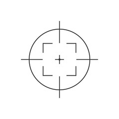 Target destination icon. Aim sniper shoot focus cursor bull eye mark. Vector isolated on white