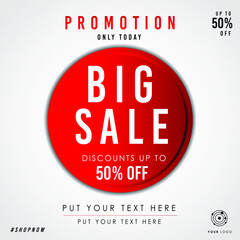 Big sale vector red white flyer