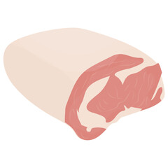 
A round meatloaf with white fatty substance on it depicting beef
