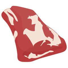 
A red meatloaf with white fatty substance on it depicting chunk steak 
