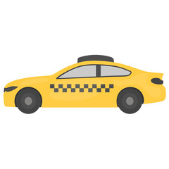 Fototapeta premium A vehicle in conventional cab color baptized as taxi, taxicab icon 
