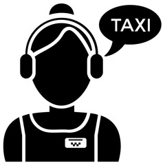 
Lady avatar sitting in front of a laptop wearing mic, making sense for customer service icon
