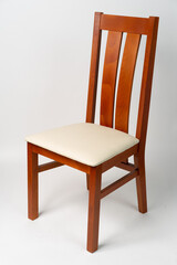 Wooden chair on a white background