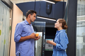 People discussing and looking at each other