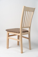 Wooden chair on a white background
