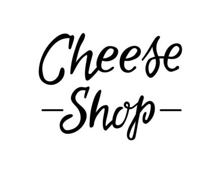 Vector logo for Cheese Shop, Vector cheese labels, hand drawn lettering, eps 10