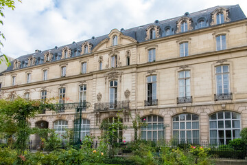 Fototapeta premium Paris, typical buildings in the Marais, in the center of the french capital