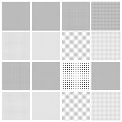 Simple, plain squares repeatable, seamless background, pattern set. Squares checkered, chequered background set illustration. Grid, mesh, chequr lattice, grating vector