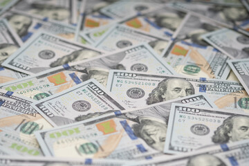  Hundred dollar bills cash background. Business. Macro