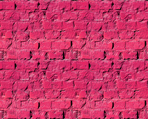 Seamless pattern. The texture of the old broken brick. Magenta color.