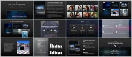 Vector templates for website design, presentations, portfolio. Templates for trendy technology design modern electro music presentation slides, flyer, leaflet, brochure cover, annual report.