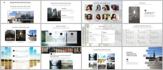 Vector templates for website design, presentations, portfolio. Templates for presentation slides, flyer, leaflet, brochure, report. Background template with lines, photo place for business design.