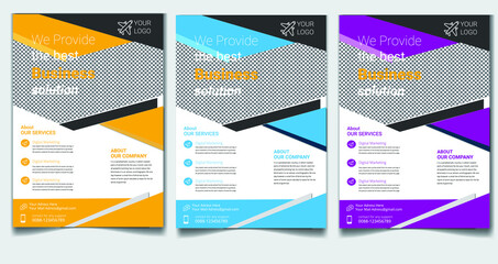 creative business solution flyer template with template
