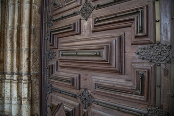 Categral door in the city of Braga in Portugal, 08 November 2019