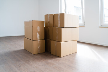 Empty Room With Moving Boxes