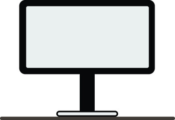 Vector image of the monitor icon standing on the table