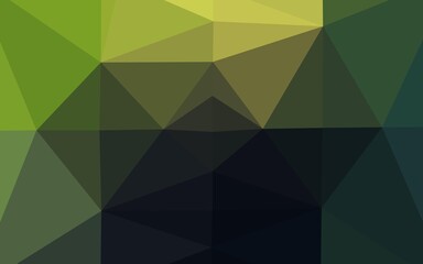 Obraz premium Dark Green vector abstract polygonal texture.
