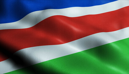 3D Waving Netherlands City Flag of Laarbeek Closeup View